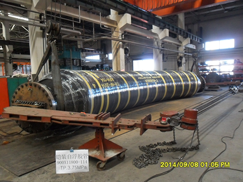 Armored  floating hose Bending test